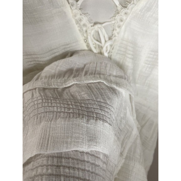 J.O.A. White Short Sleeve Romper Lace Ruffles Boho Size XSMALL - Picture 8 of 12